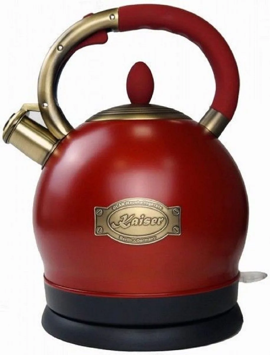 waterkoker - Empire WK 2000 RotEm - exclusief - Retro - Waterkoker Controle LED - 2L - 1800 W van Kaiser in Rood – productfoto