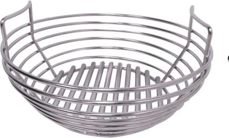 Houtskoolmand Joe Jr.® – Efficiënte Houtskoolverdeling voor Compacte Kamado de Kamado Joe en Argent – photo produit