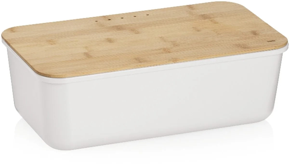 Apart Broodtrommel met Deksel als Snijplank - Bamboe van Kela in Wit – productfoto