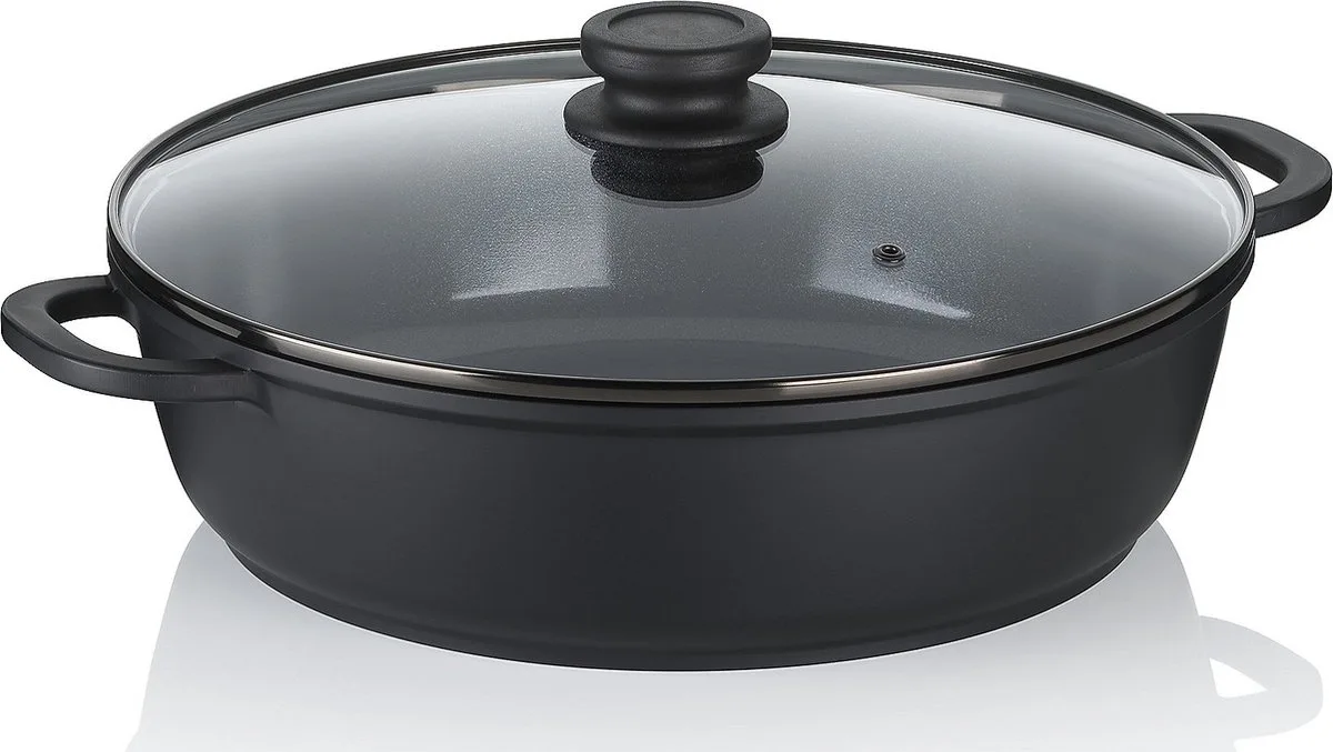 Braadpan, 5.0 L, met Deksel, Non-stick, PFAS/PTFE vrij, Gegoten Aluminium von Kela in Schwarz – Produktfoto