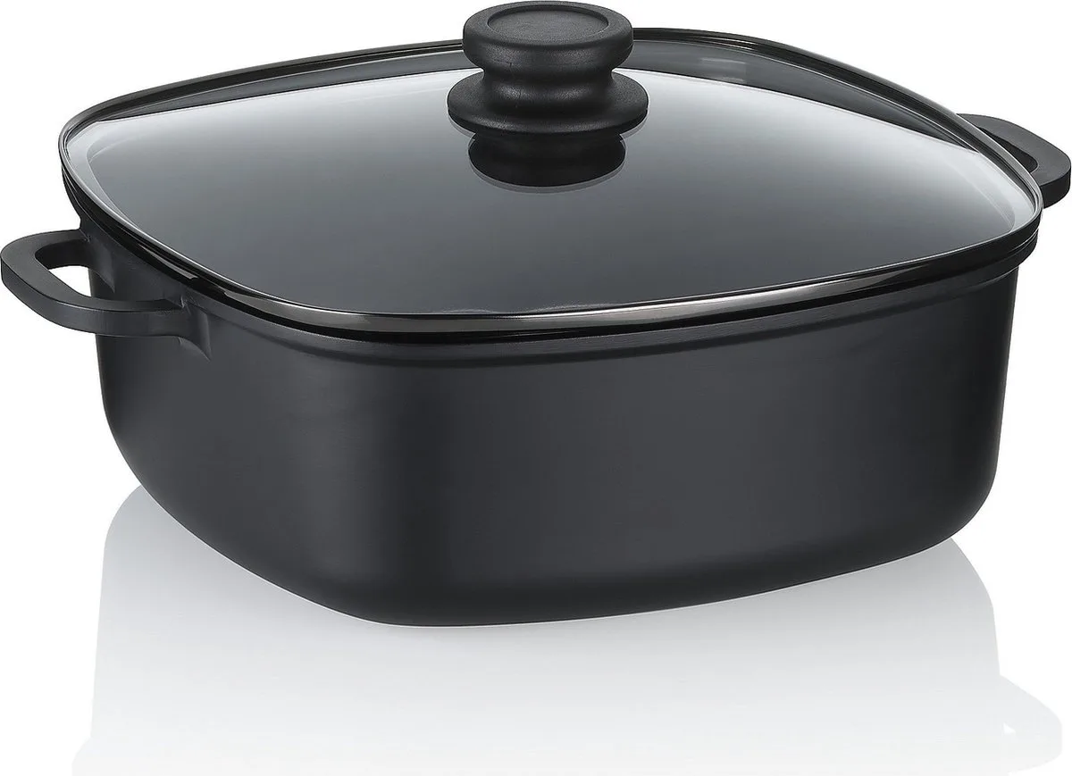 Braadpan, 6.0 L, met Deksel, Non-stick, PFAS/PTFE vrij, Gegoten Aluminium de Kela en Noir – photo produit