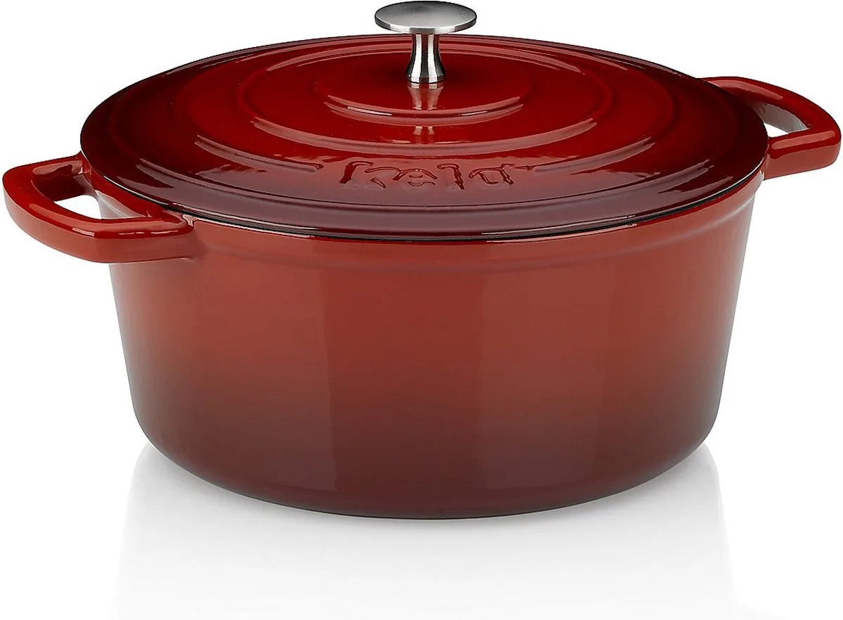 Braadpan Gietijzer 26 cm van Kela in Rood – productfoto
