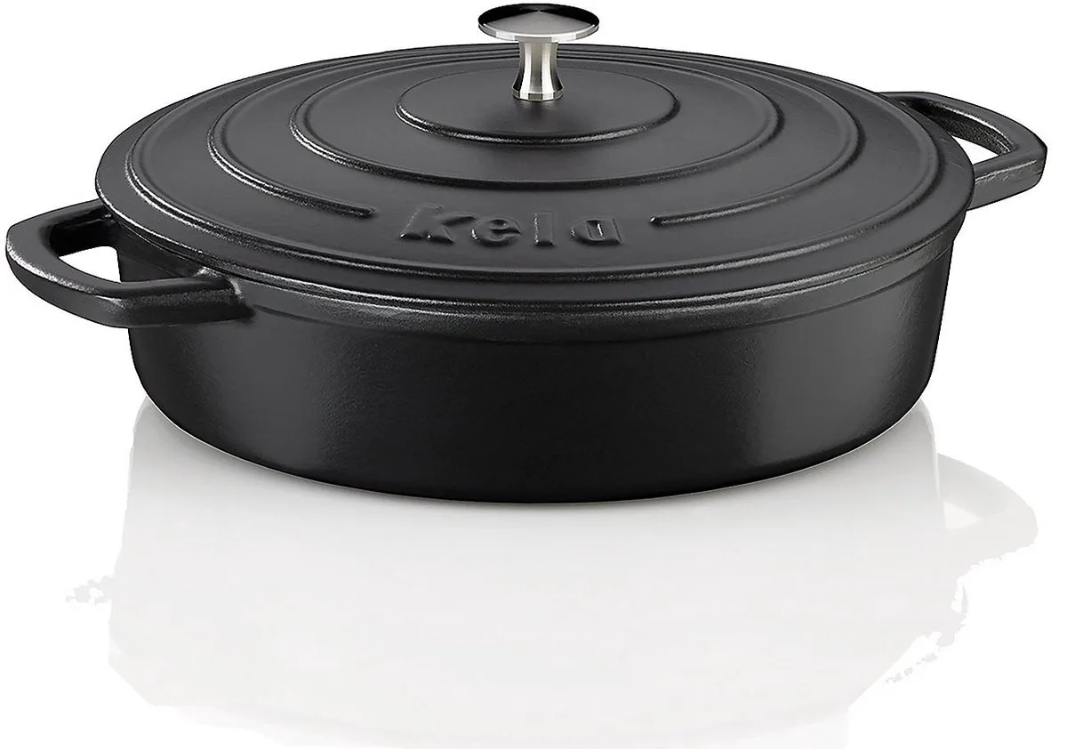 Braadpan, Gietijzer, Laag, 28 cm von Kela in Schwarz – Produktfoto