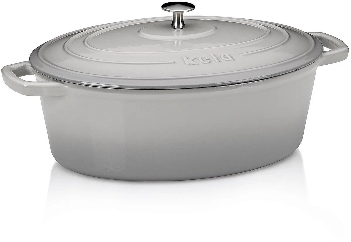 Braadpan, Gietijzer, Ovaal, 33 x 26 cm van Kela in Grijs – productfoto