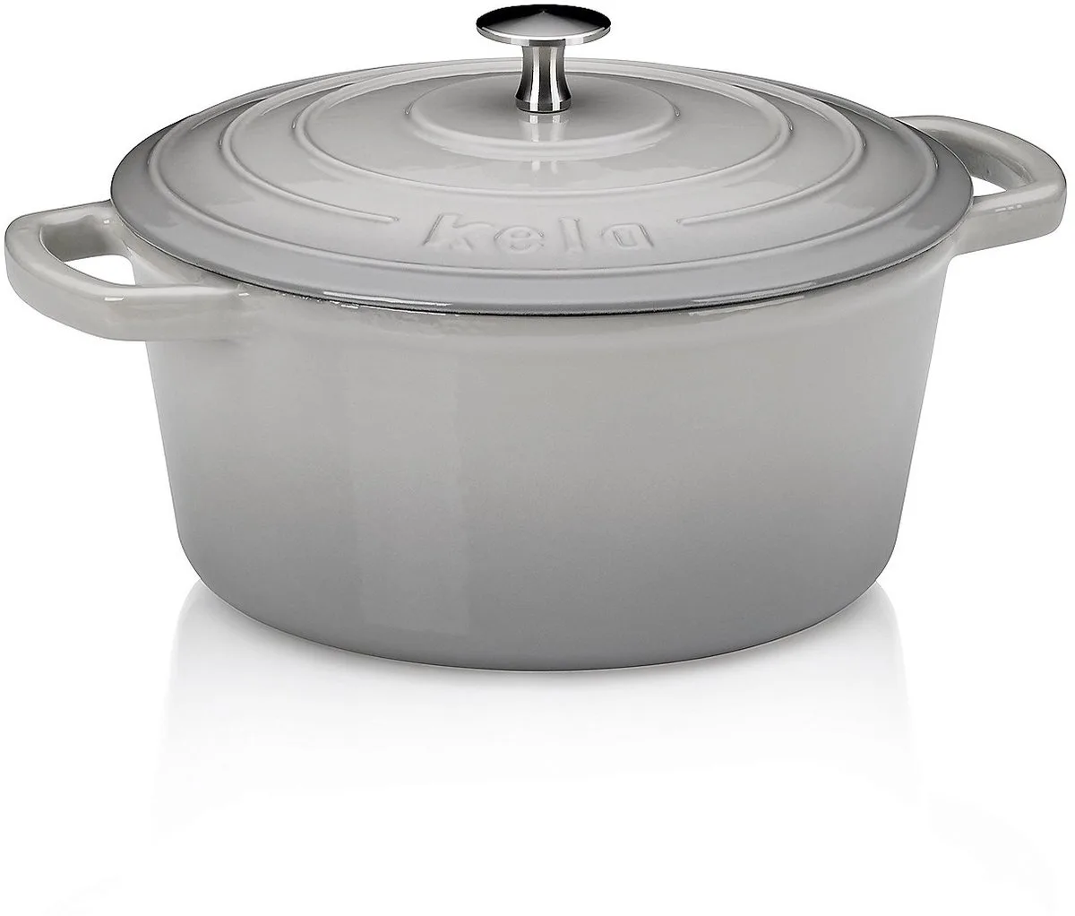 Braadpan, Gietijzer, Rond, 24 cm van Kela in Grijs – productfoto