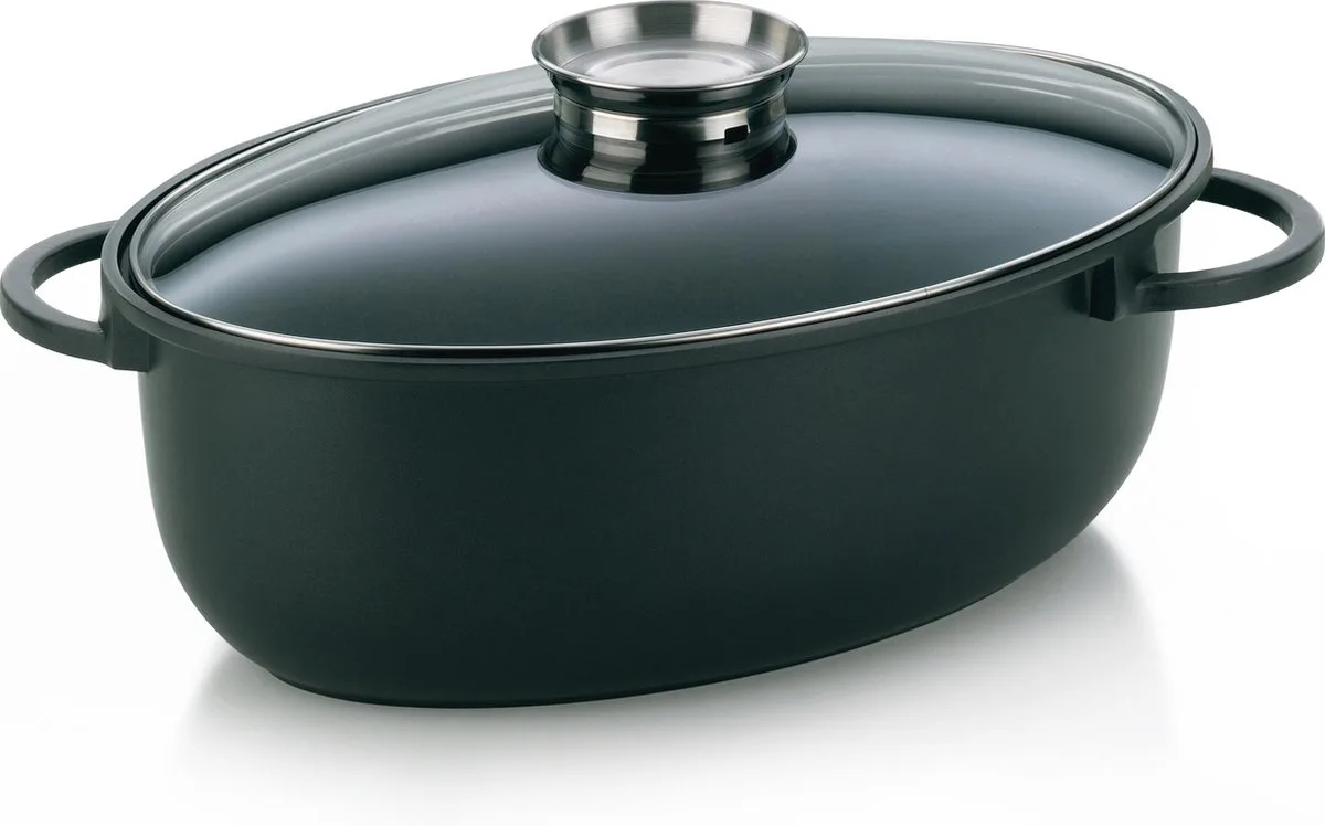 Braadpan ovaal, 45 cm x 28 cm van Kela in Zwart – productfoto
