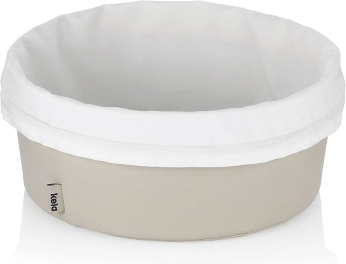 Broodmand, 2-Delig, Kunstleer, Ø 28 cm van Kela in Beige – productfoto