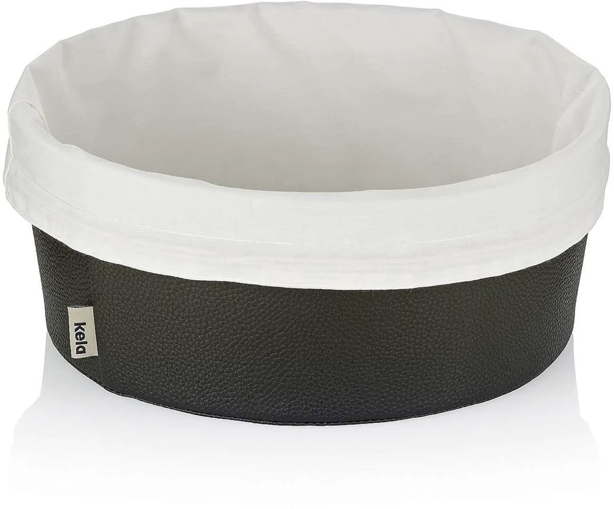 Broodmand, 2-Delig, Kunstleer, Ø 28 cm de Kela en Noir – photo produit