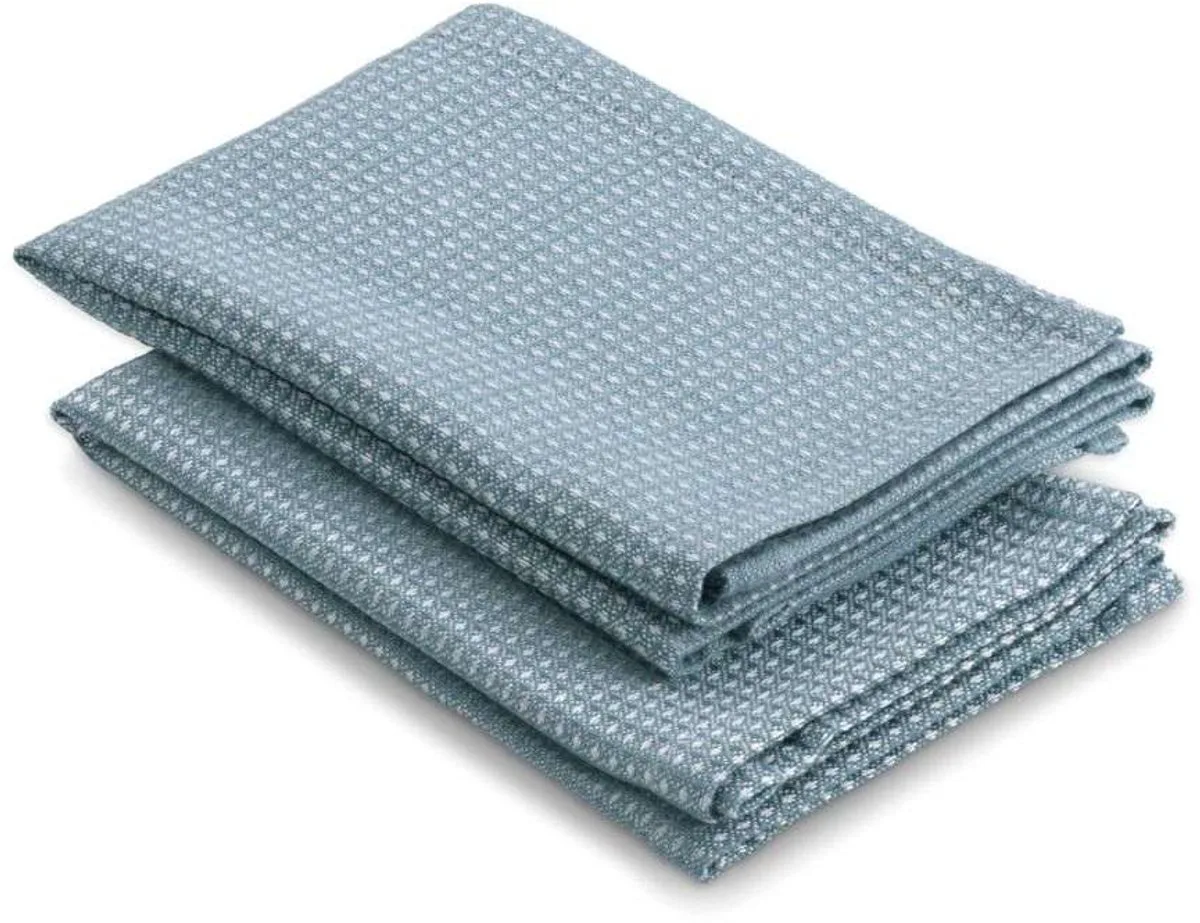 CAJA-theedoek, 2 stuks, 55% katoen/45% bamboe, 32x32 cm van Kela in Lichtblauw – productfoto