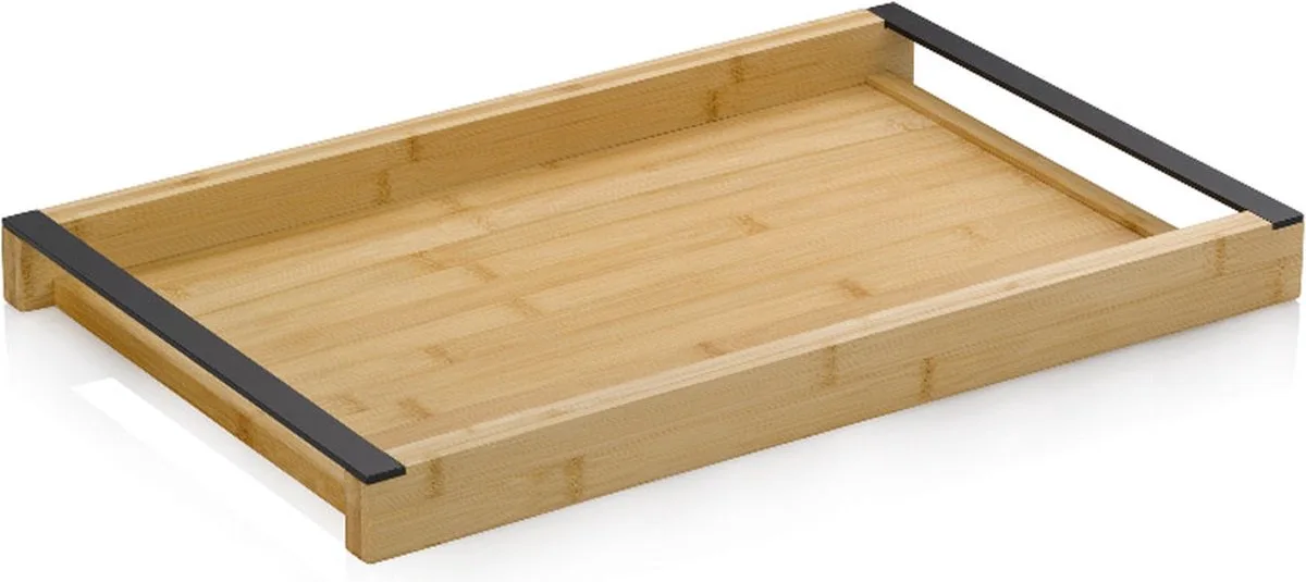 Dienblad, 43 x 27.5 x 4 cm, Kunststof, Bamboe från Kela i Brun – produktbild