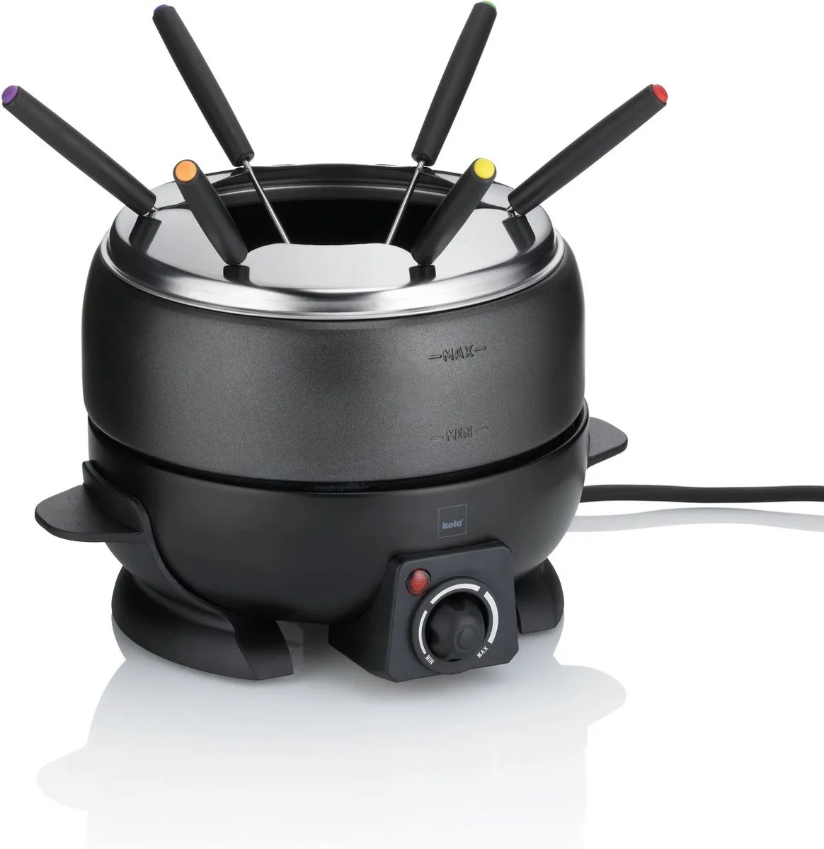 Fondue Set, Elektrisch, 6 Personen von Kela in Schwarz – Produktfoto