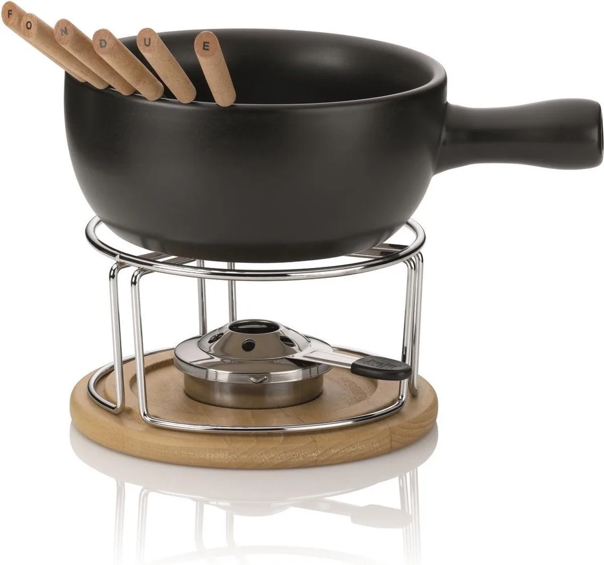 Fondueset Natura van Kela in Zwart – productfoto
