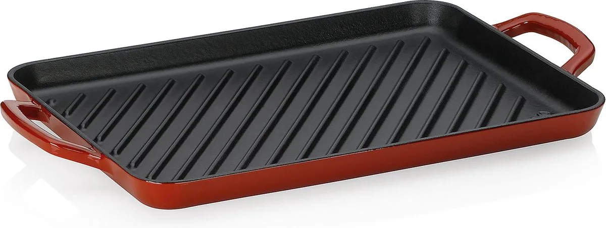 Grillplaat, Gietijzer, 25 x 35 cm fra Kela i Rød – produktbillede