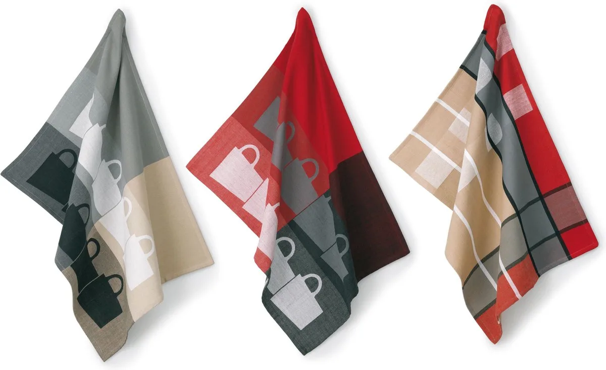 Keuken - Tabea Theedoek Set van 4 stuks - Kunststof de Kela en Gris – photo produit