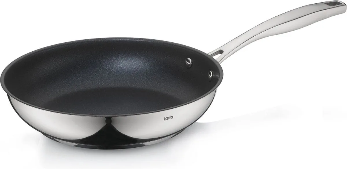 Koekenpan, RVS, Non Stick, Ø 24 cm van Kela in Zwart – productfoto