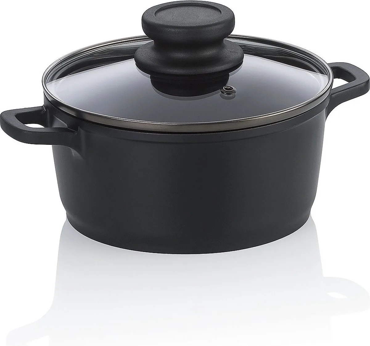 Kookpan, 1.0 L, met Deksel, Non-stick, PFAS/PTFE vrij, Gegoten Aluminium fra Kela i Sort – produktbillede