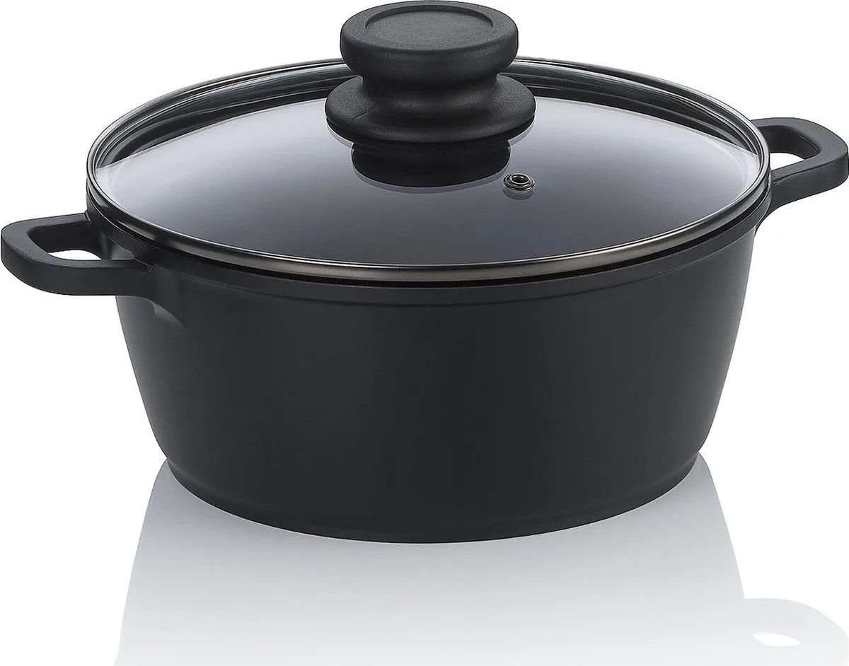 Kookpan, 1.7 L, met Deksel, Non-stick, PFAS/PTFE vrij, Gegoten Aluminium van Kela in Zwart – productfoto