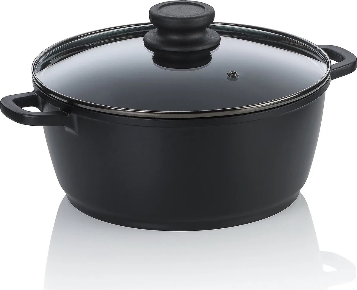 Kookpan, 3.2 L, met Deksel, Non-stick, PFAS/PTFE vrij, Gegoten Aluminium van Kela in Zwart – productfoto