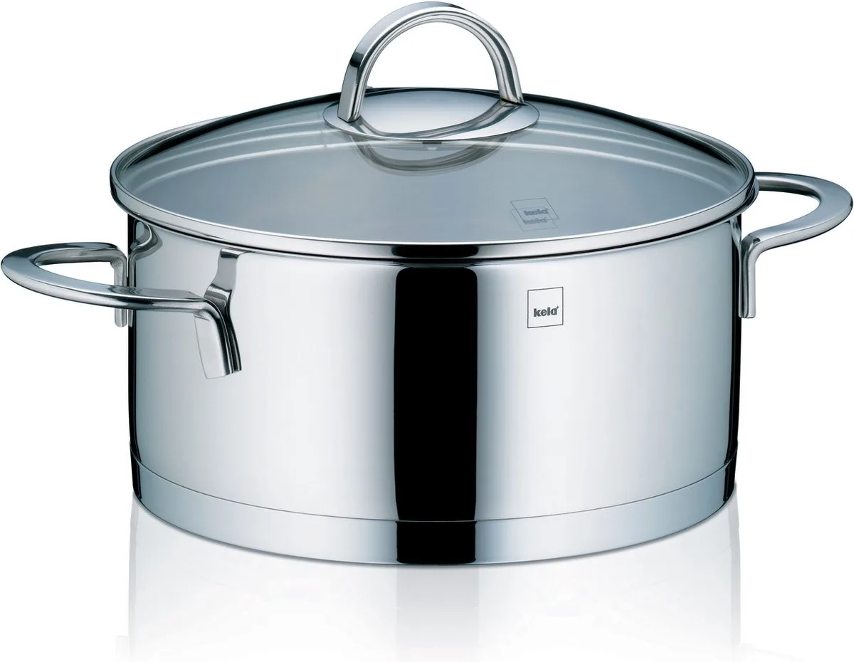 Kookpan laag 20 cm - RVS van Kela in Zilver – productfoto