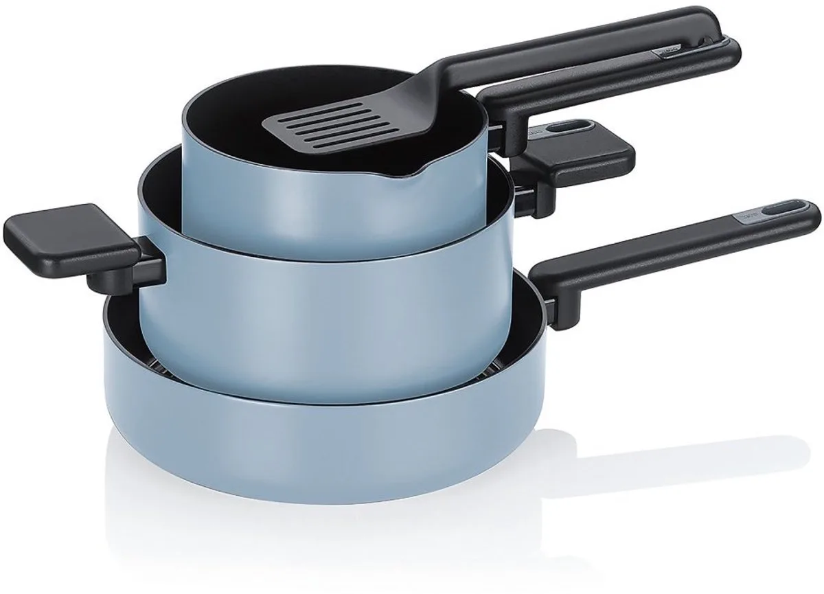 Mira-pannenset met keramische coating, 5-delig, rookblauw von Kela in Blau – Produktfoto