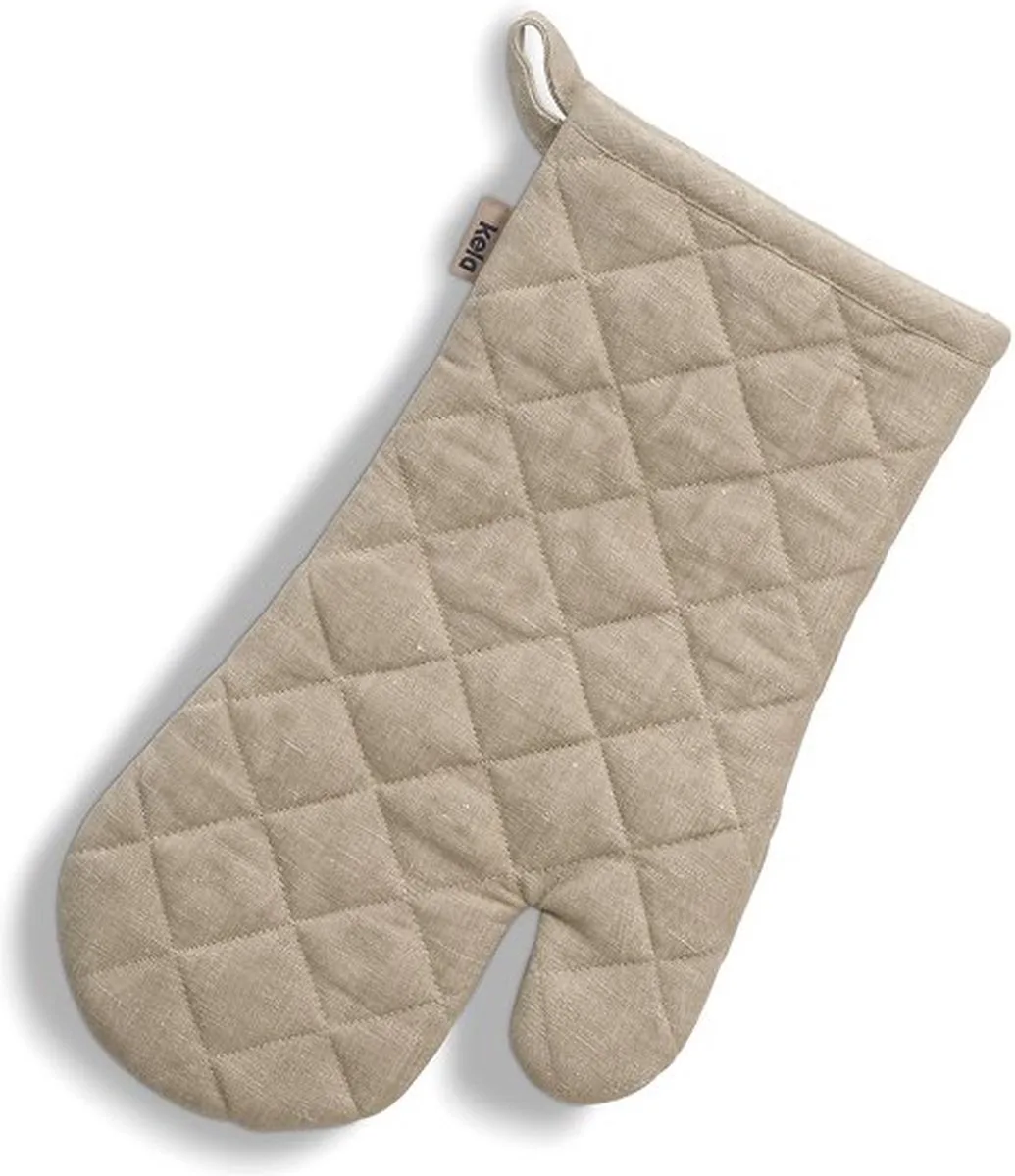 Ovenhandschoen, Katoen, Linnen de Kela en Beige – photo produit