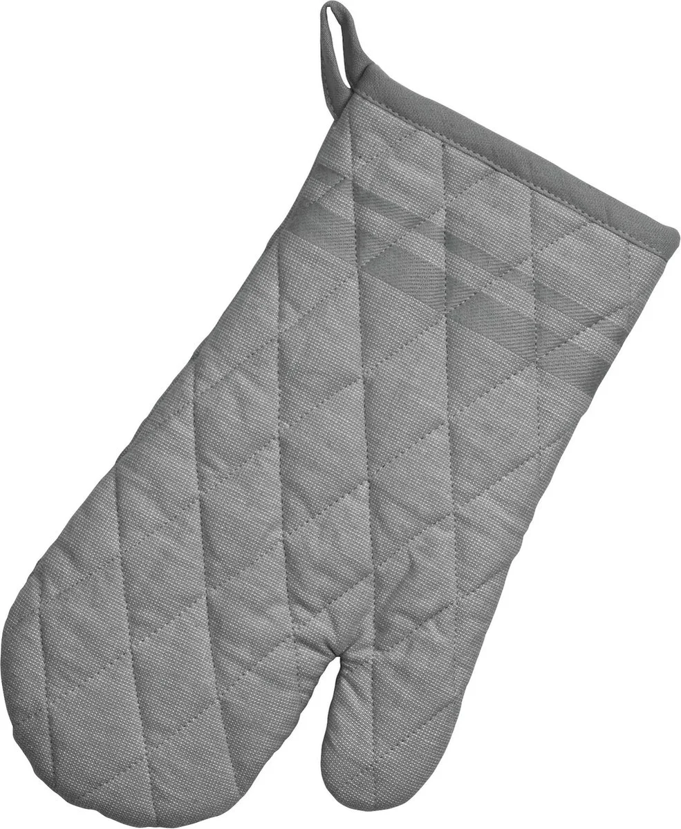 Ovenwant, Ovenhandschoen, Set van 4 Stuks, Katoen, met Streep, 31 x 18 cm by Kela in Donker Grijs – product photo