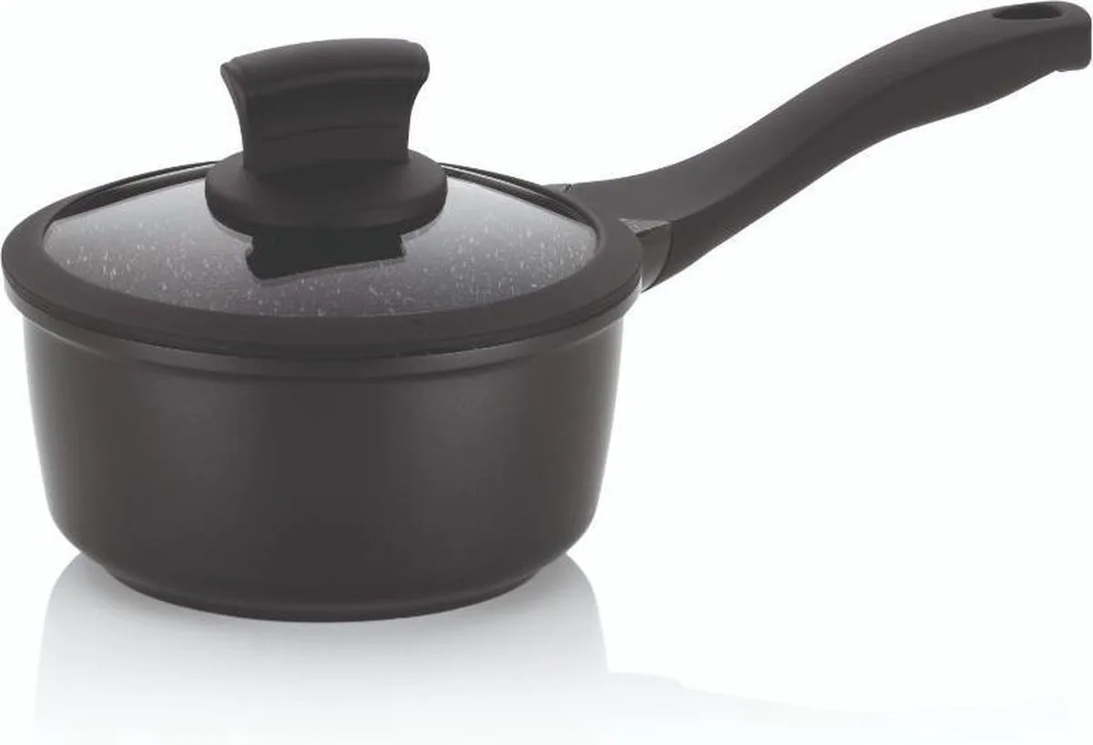 Steelpan met deksel, 1 L de Kela en Noir – photo produit