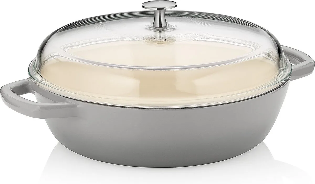 Stoofpan met Deksel, Ø 28, 3.8 L, Gietijzer de Kela en Gris – photo produit