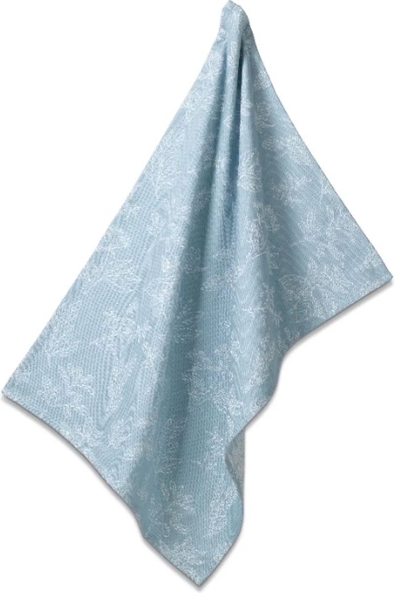 Theedoek, IJs Bloemen van Kela in Blauw – productfoto