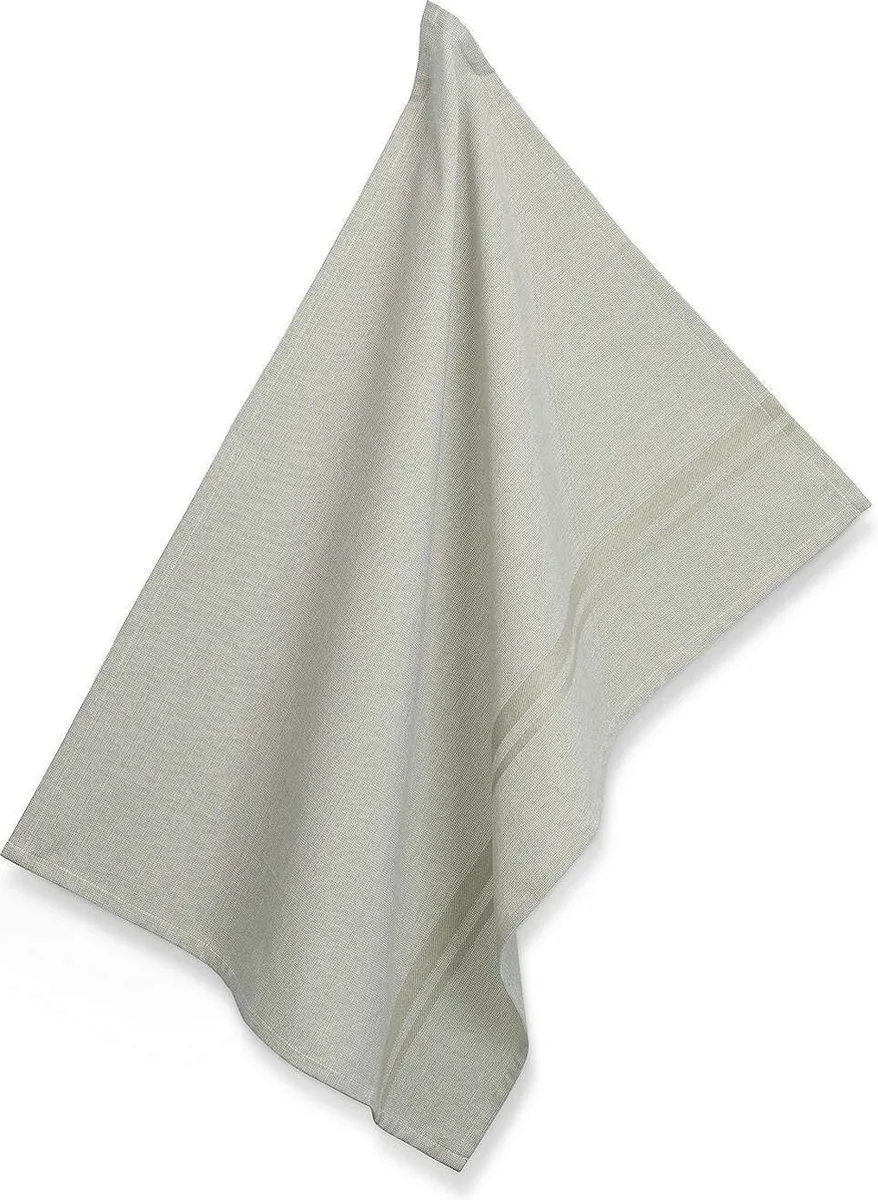 Theedoek, Katoen, met Streep, 70 x 50 cm de Kela en Beige – photo produit