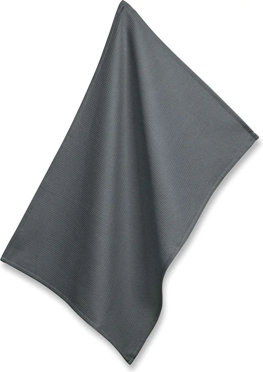 Theedoek, Set van 4 Stuks, Katoen, 70 x 50 cm van Kela in Donker Grijs – productfoto