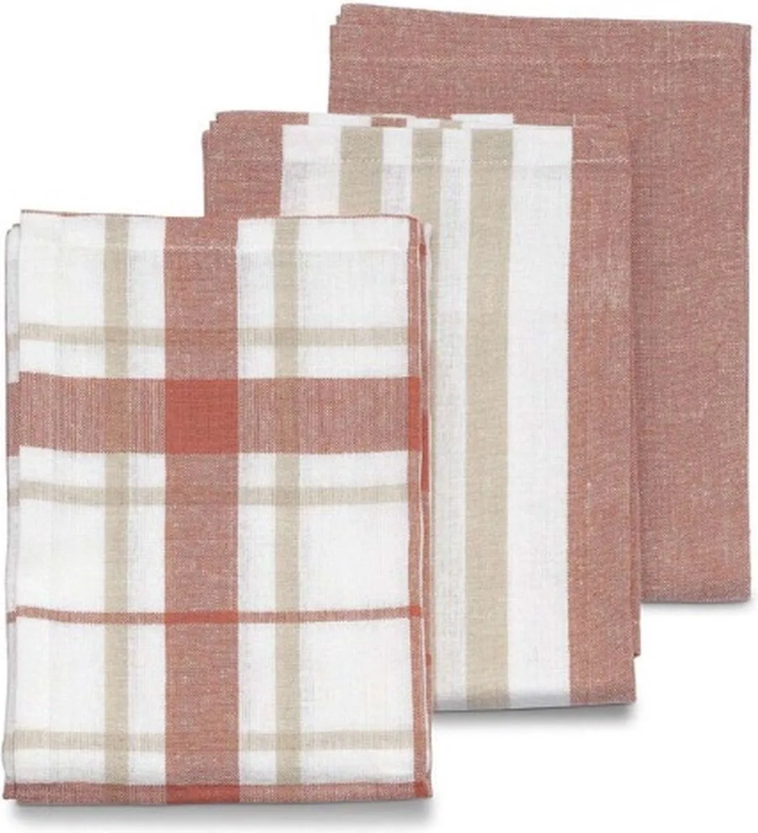Theedoeken, Set van 3, Katoen, 65 x 45 x 0.2 cm van Kela in Oranje – productfoto