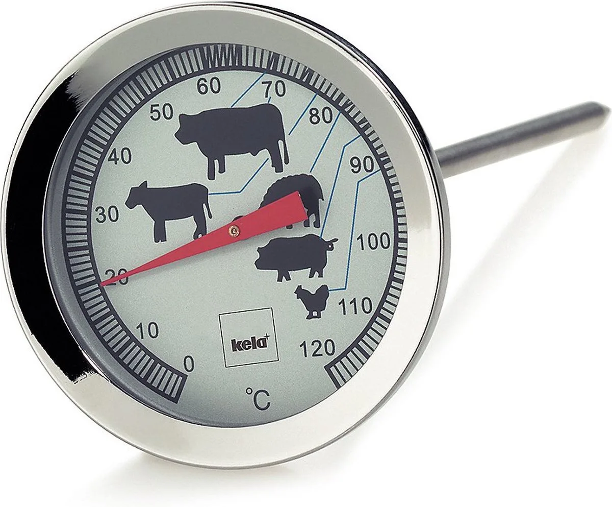 Vleesthermometer - 18/10 Staal - tot 120 °C- Kela | Punkto van Kela in Zilver – productfoto