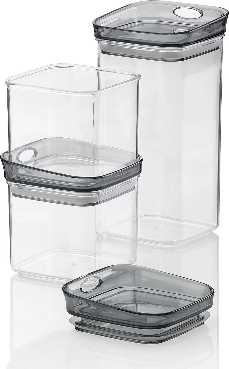 Voorraadpotten, Set van 3 Stuks, Kunststof by Kela in Transparent – product photo