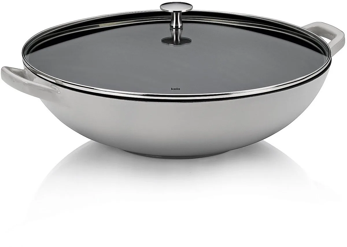 Wokpan Gietijzer 36 cm fra Kela i Grå – produktbillede
