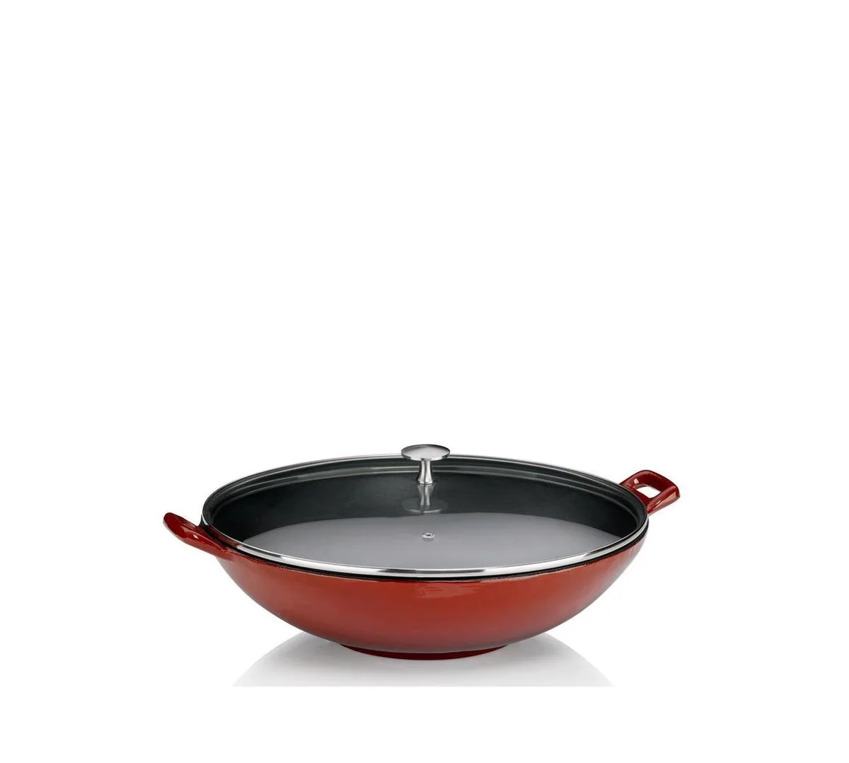 Wokpan Gietijzer 36 cm van Kela in Rood – productfoto