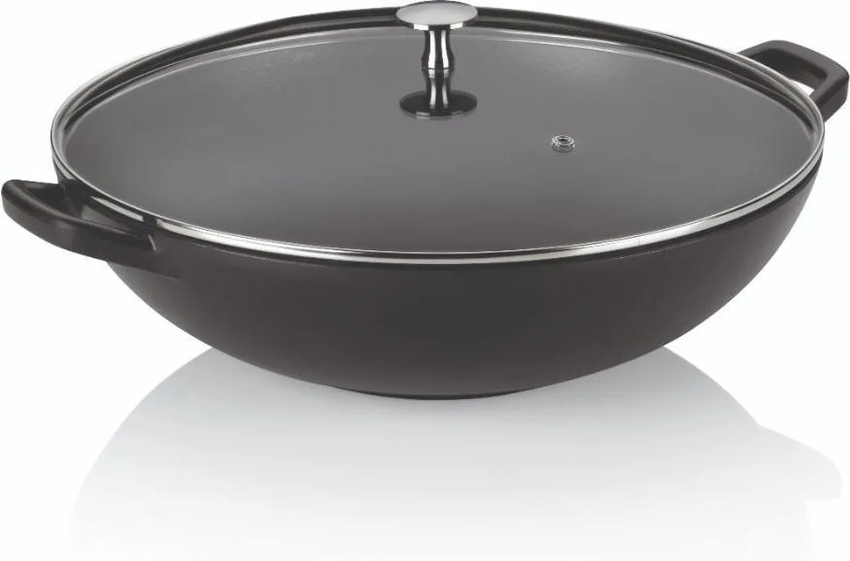 Wokpan Gietijzer 36 cm van Kela in Zwart – productfoto