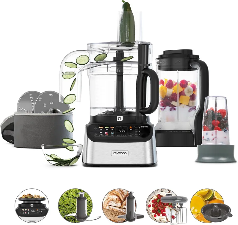 MultiPro OneTouch - FDM73.850SS - 3-in 1 - Keukenmachine - Foodprocessor en Blender - 1000 W by Kenwood in Silver – product photo