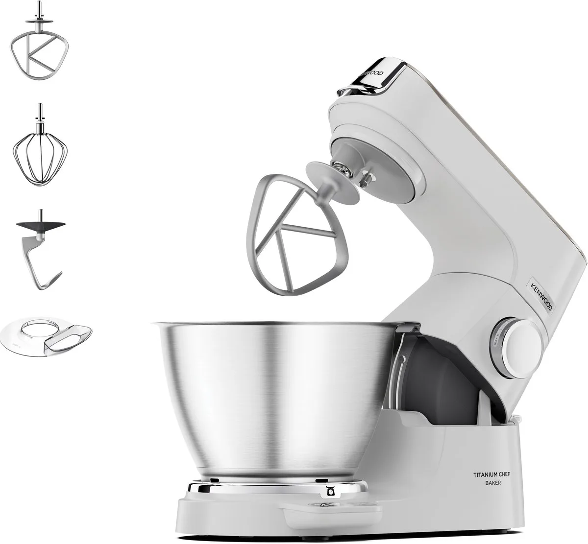 Titanium Chef Baker keukenmachine 1200 W 5 l Ingebouwde weegschalen von Kenwood in Silber – Produktfoto