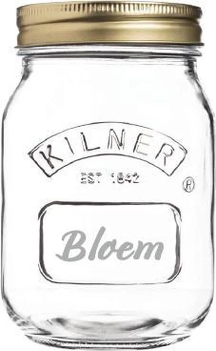 Gegraveerde weckpot 0,5 ltr (Bloem) van Kilner in Transparant – productfoto