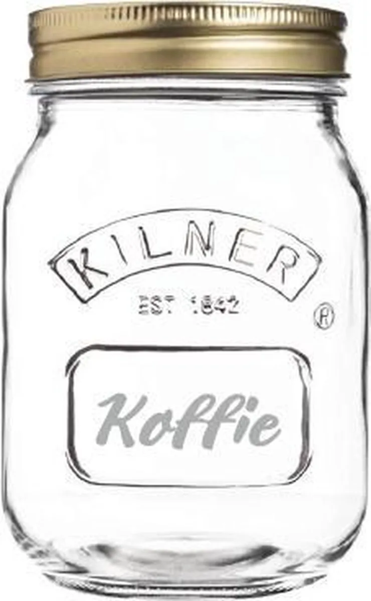 Gegraveerde weckpot 0,5 ltr (Koffie) by Kilner in Transparent – product photo