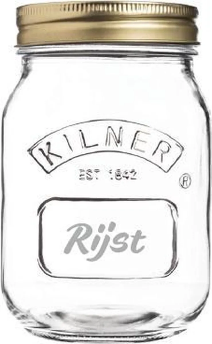 Gegraveerde weckpot 0,5 ltr (Rijst) van Kilner in Transparant – productfoto