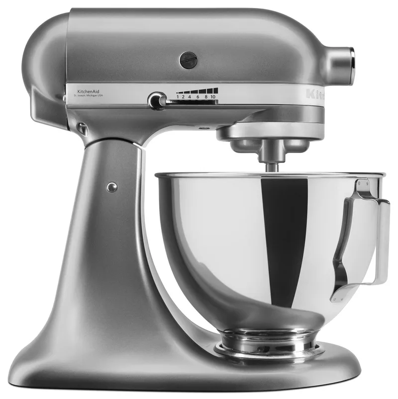 Artisan 5KSM95PSECU - Keukenmachine - 4,3L - Contour silver - 3 Menghaken de KitchenAid en Argent – photo produit