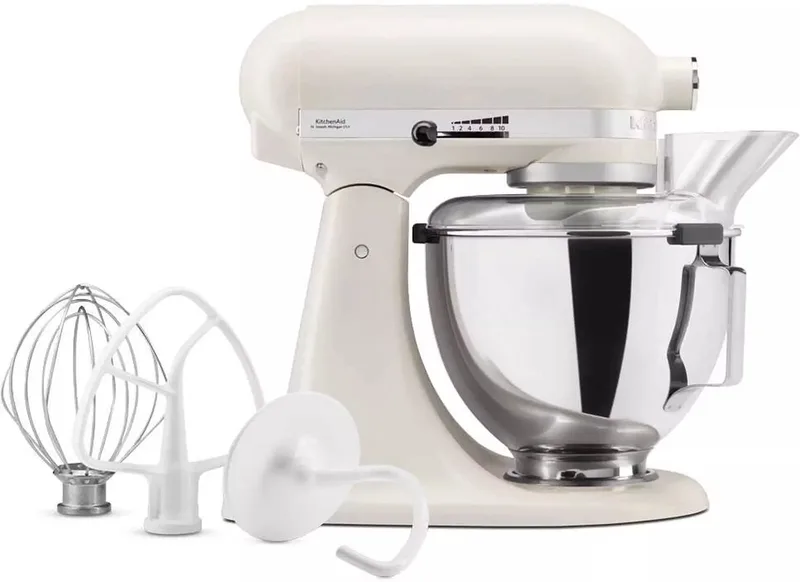 Artisan 5KSM95PSEPL - Keukenmachine - 4,3L - Porselein - 3 Menghaken - 275 W by KitchenAid in White – product photo