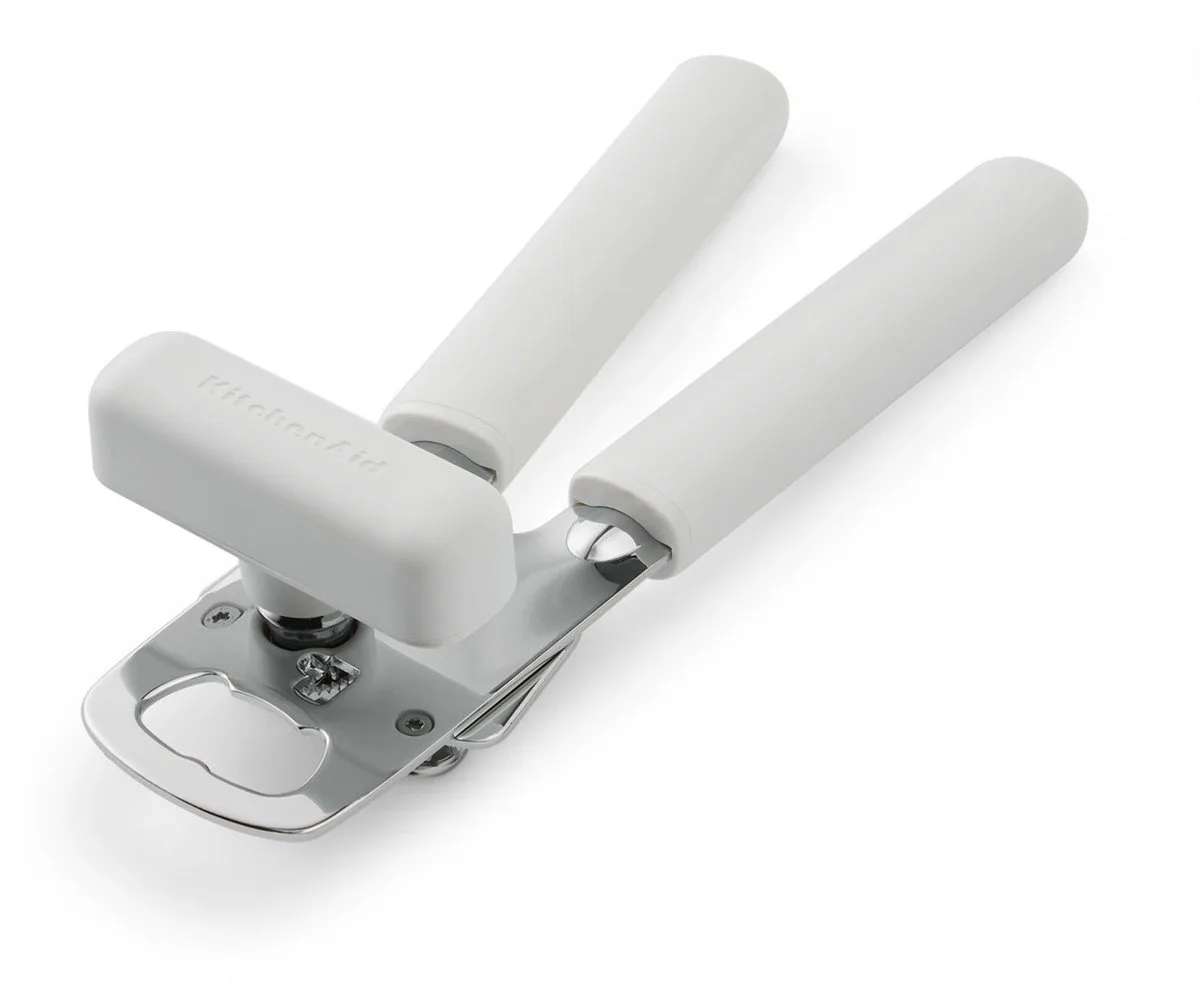 Blikopener, 20 cm, Multifunctioneel, Kunststof/RVS van KitchenAid in Wit – productfoto