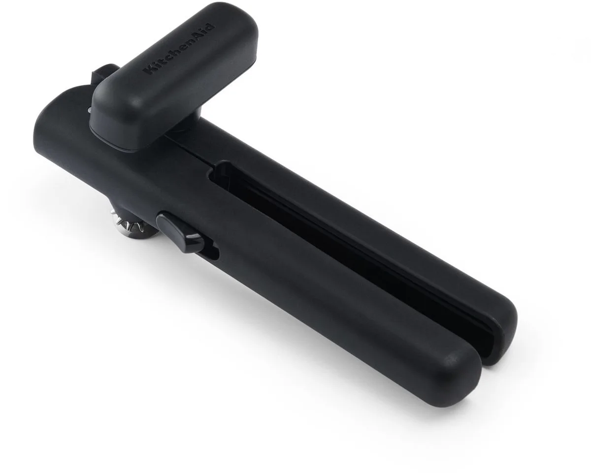 Blikopener met vergrendeling, RVS de KitchenAid en Noir – photo produit
