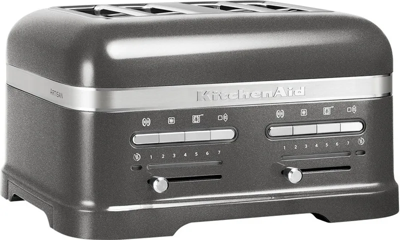 Broodrooster - Artisan - Toaster met 4 sleuven en verwijderbaar kruimelbakje - Grijs by KitchenAid in Medallion Silver – product photo