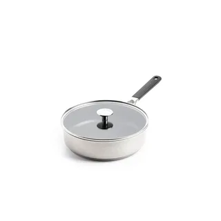 Classic Stainless Steel Hapjespan 26cm - 3.6L - PFAS-vrije antikleeflaag - Hapjespan inductie - Keramische pan - Ovenbestendig tot 160°C - Koudgrepen - Met glazen deksel - Zilver by KitchenAid in Silver – product photo 4 of 5