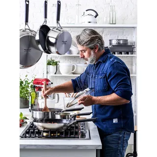 Classic Stainless Steel Hapjespan 26cm - 3.6L - PFAS-vrije antikleeflaag - Hapjespan inductie - Keramische pan - Ovenbestendig tot 160°C - Koudgrepen - Met glazen deksel - Zilver by KitchenAid in Silver – product photo 5 of 5