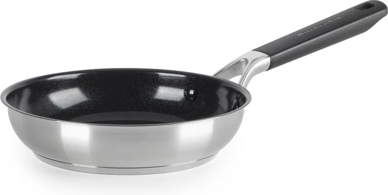 Classic Stainless Steel koekenpan - ø20cm - RVS - inductie - anti-aanbak de KitchenAid en Argent – photo produit 1 sur 5